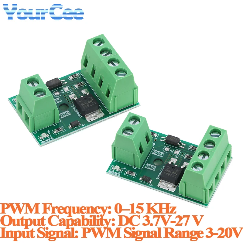5pcs/1pc FET driver module PWM switch control board high power MOS transistor optocoupler isolation  0–15KHz PWM frequency
