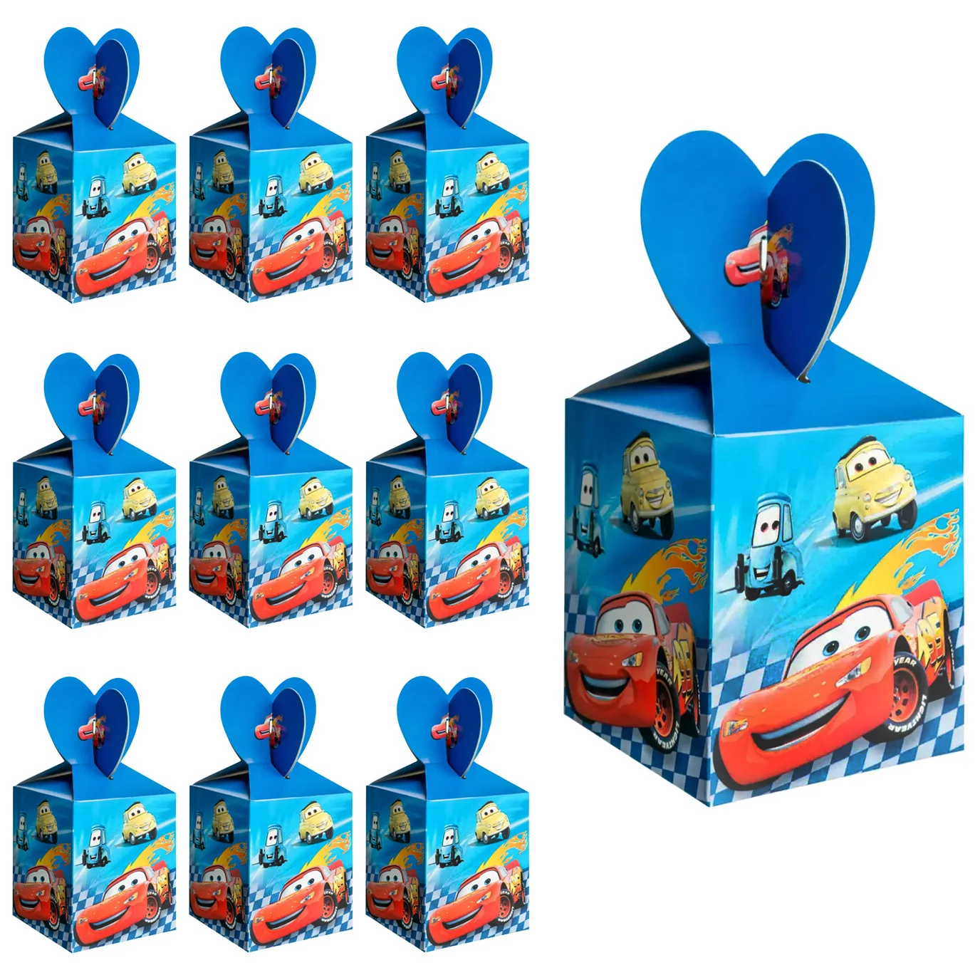 Beleuchtung McQueen Auto Geburtstag Party Favor Jungen Goodie Candy Behandeln Boxen Snack Schokolade Cookie Container Baby Dusche Decor Taschen