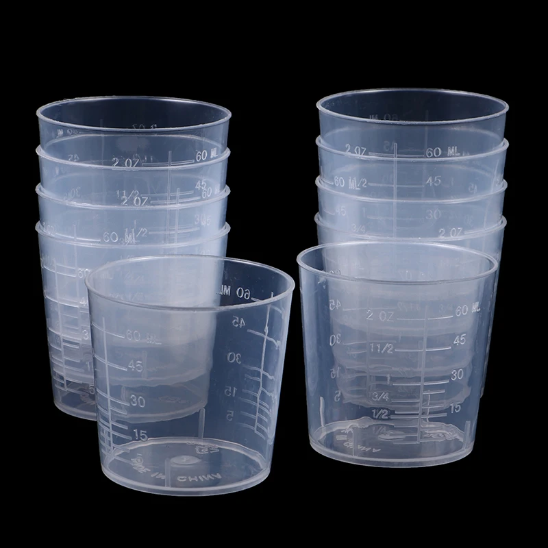 10 Pcs 60ML /20 Pcs 30ml Plastic Graduated Measuring Cups Clear Liquid Containers Kitchen Measuring Cup Tools