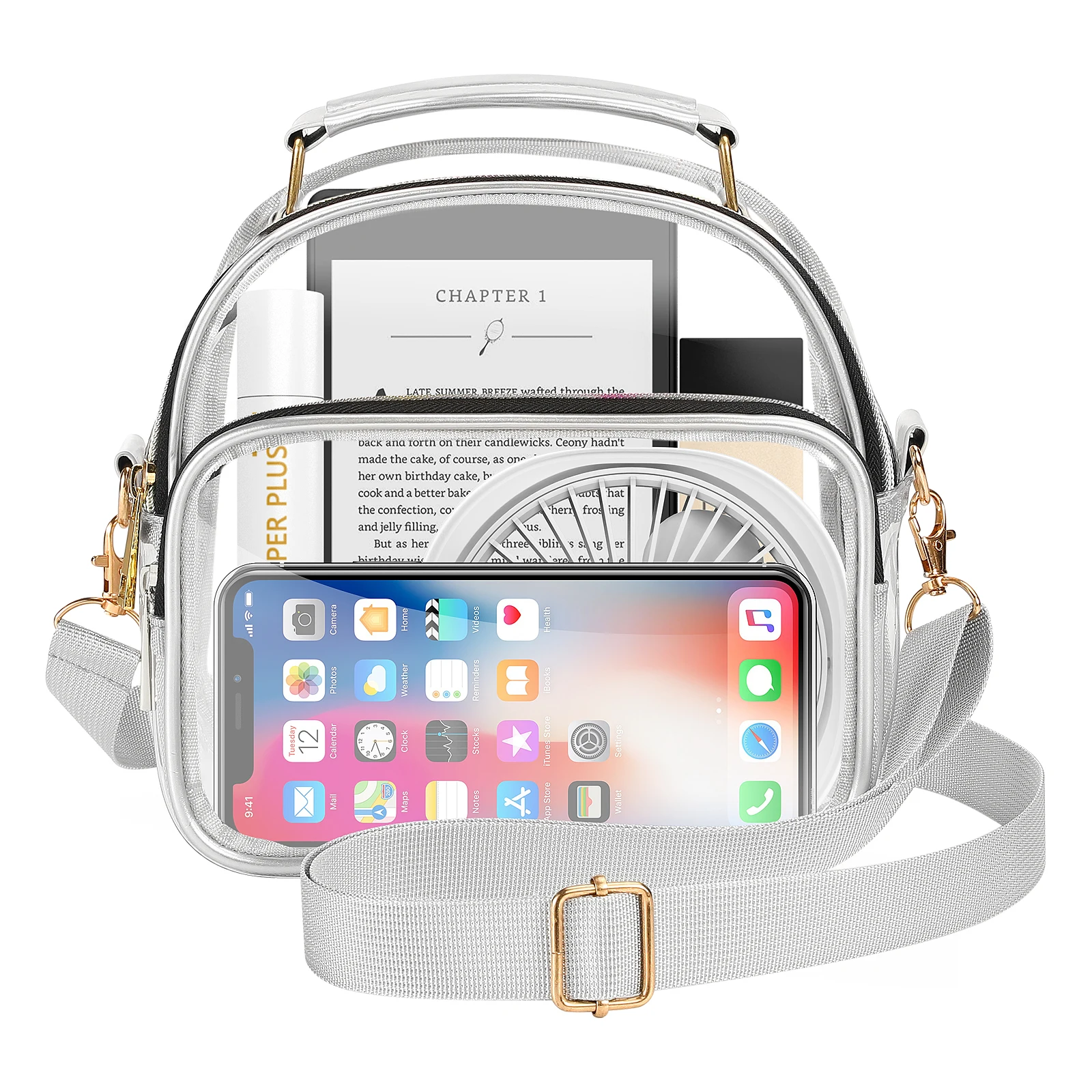 Women PVC Clear Crossbody Bags Stadium Approved Transparent Shoulder Phone Bag Outgoing Carrying Brand Designer Handbags