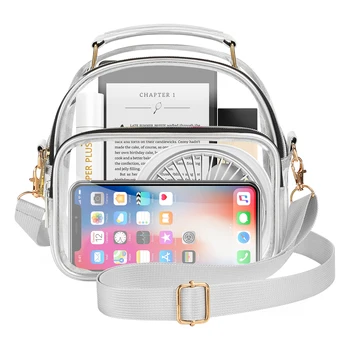 Women PVC Clear Crossbody Bags Stadium Approved Transparent Shoulder Phone Bag Outgoing Carrying Brand Designer Handbags