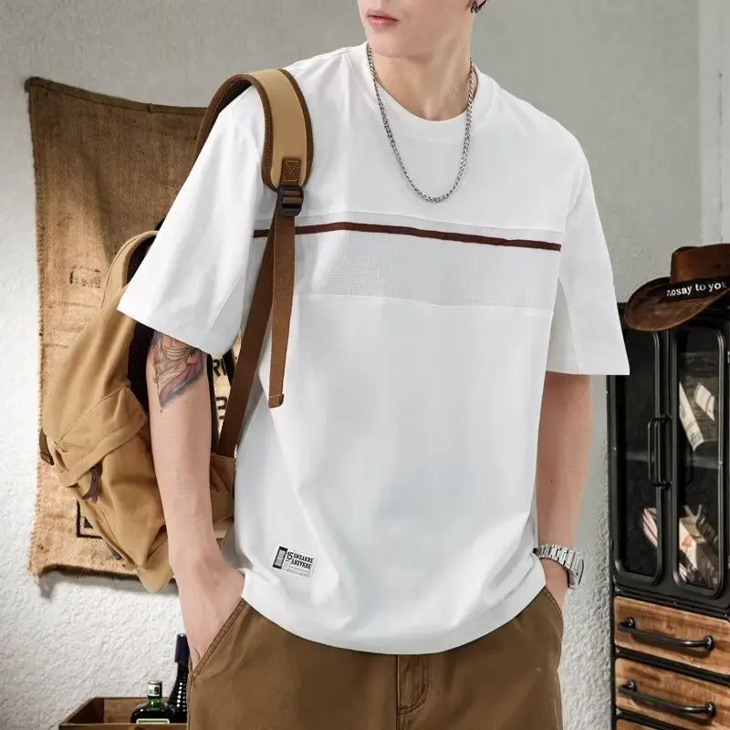 

Breathable New Style Spliced contrasting Men's Loose Casual Top
