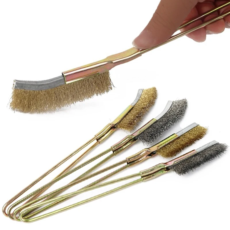 5Pcs Metal Rust Remove Rust Brush Nylon Copper Stainless Steel Wire Brushes For Cleaning Polishing Mini Detail Brush Hand Tools