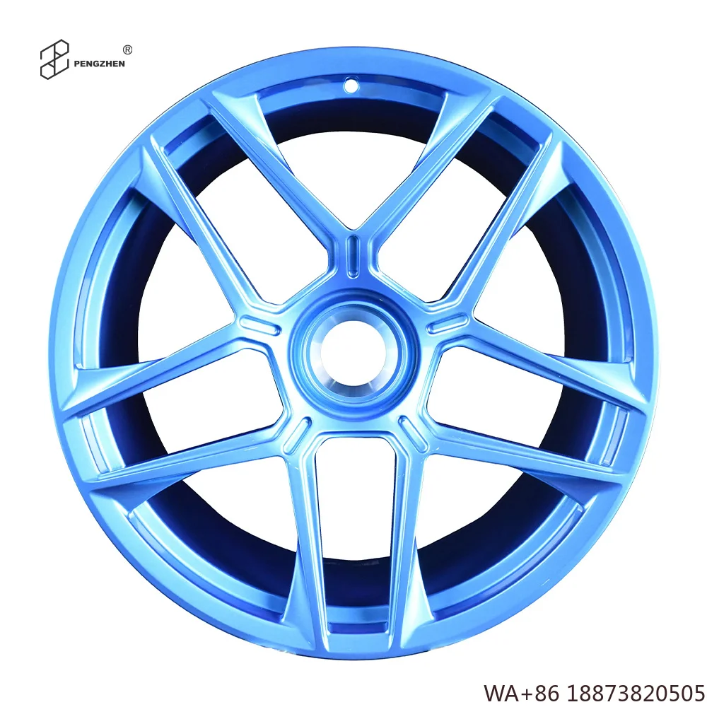 Rines de Carreras Forjados Ligeros con Bloqueo Central de 20 y 21 Pulgadas, Azules y Escalonados, para Lamborghini Aventador Roadster