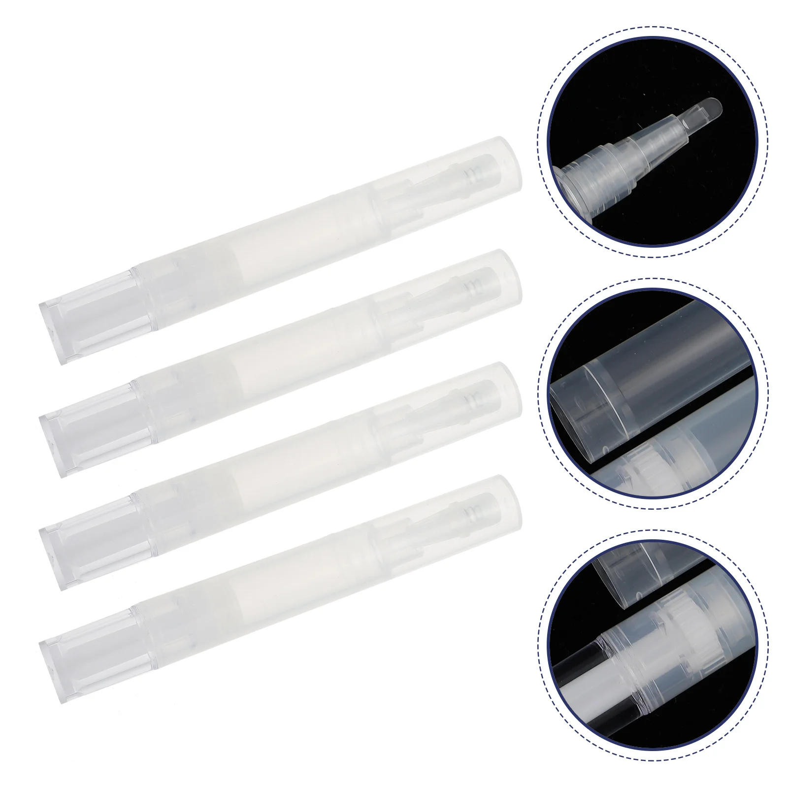 4 Pcs Refill Pen Nail Oil Cosmetics Applicator Makeup Liquids Empty Abs Lip Gloss Container