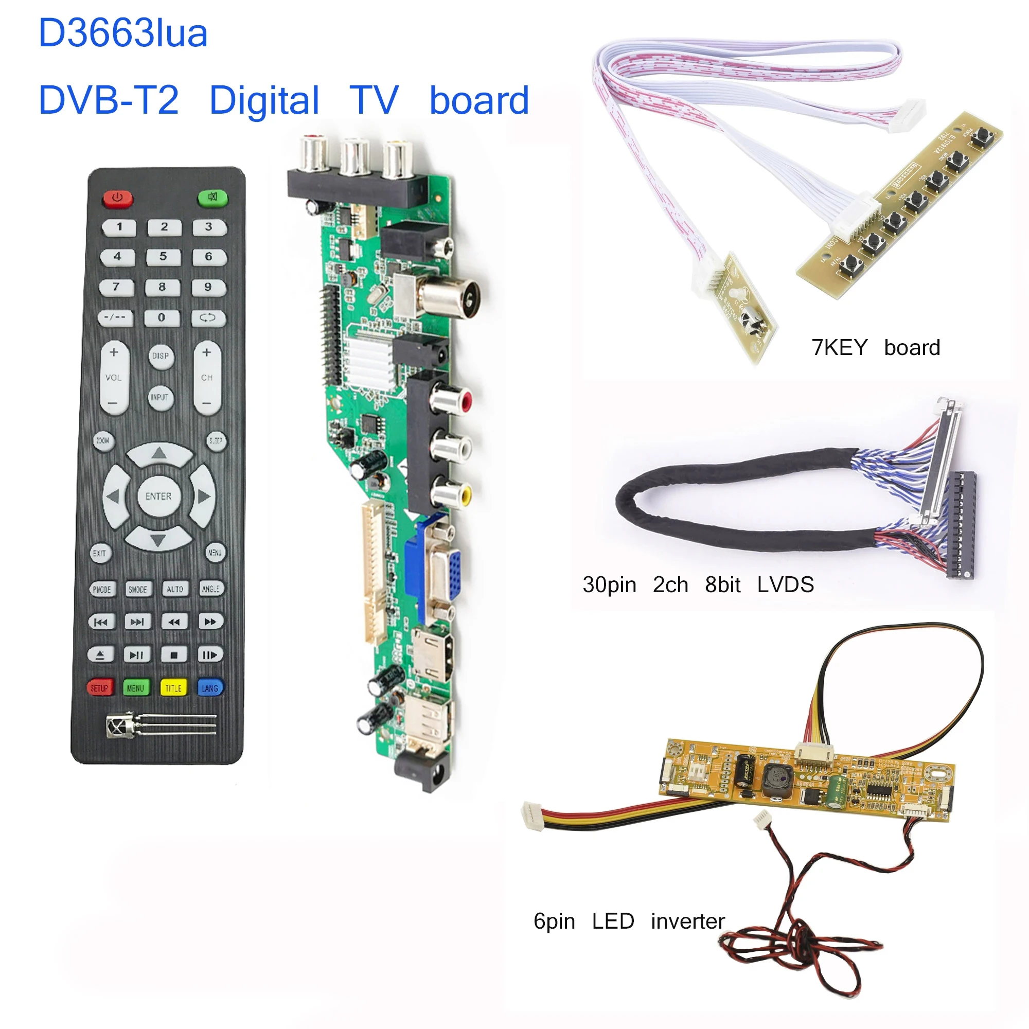 

D3663lua lcd controller board VGA USB AV Universal LCD TV driver board full kit for M215HGE-L10 M185XW01 VD M215HW01 VB