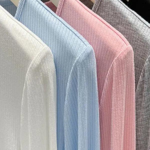

ay Knitted Cardigan Thin Outerwear Office Air Conditioner irt Summer Women's Outerwear New 2025 Commute Sle ort Coat