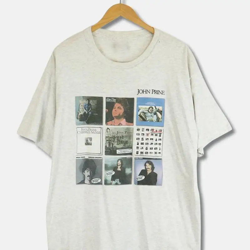 Рубашка John Prine Records Классическая спортивная серая унисекс S-5XL NEW24