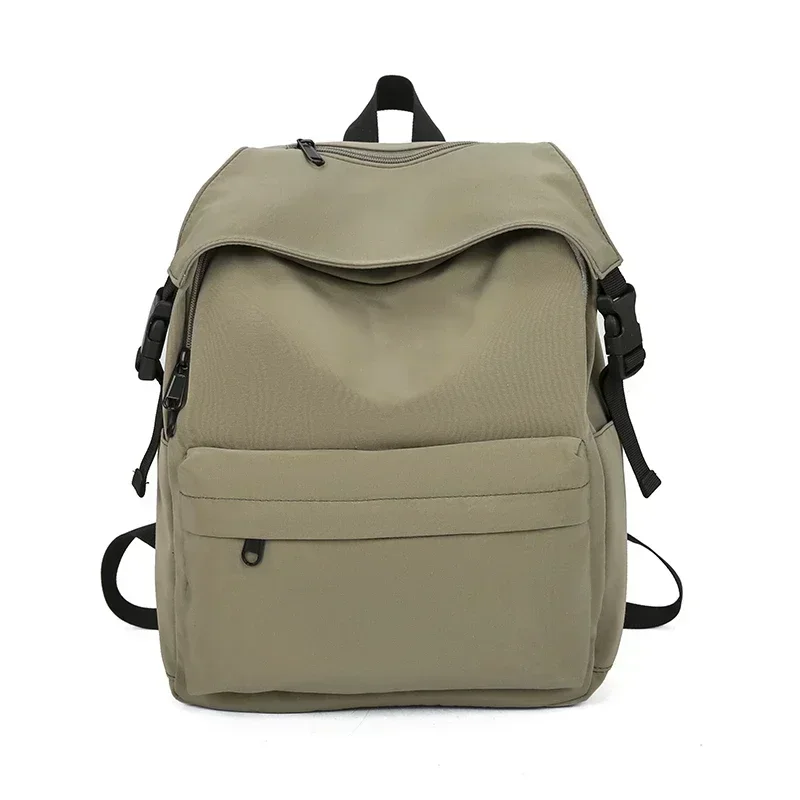 Solide lässige Reiß verschluss Nylon Damen Rucksack 2024 neue modische Unisex Schult asche vielseitige Schüler Rucksack Bolso de Mujer