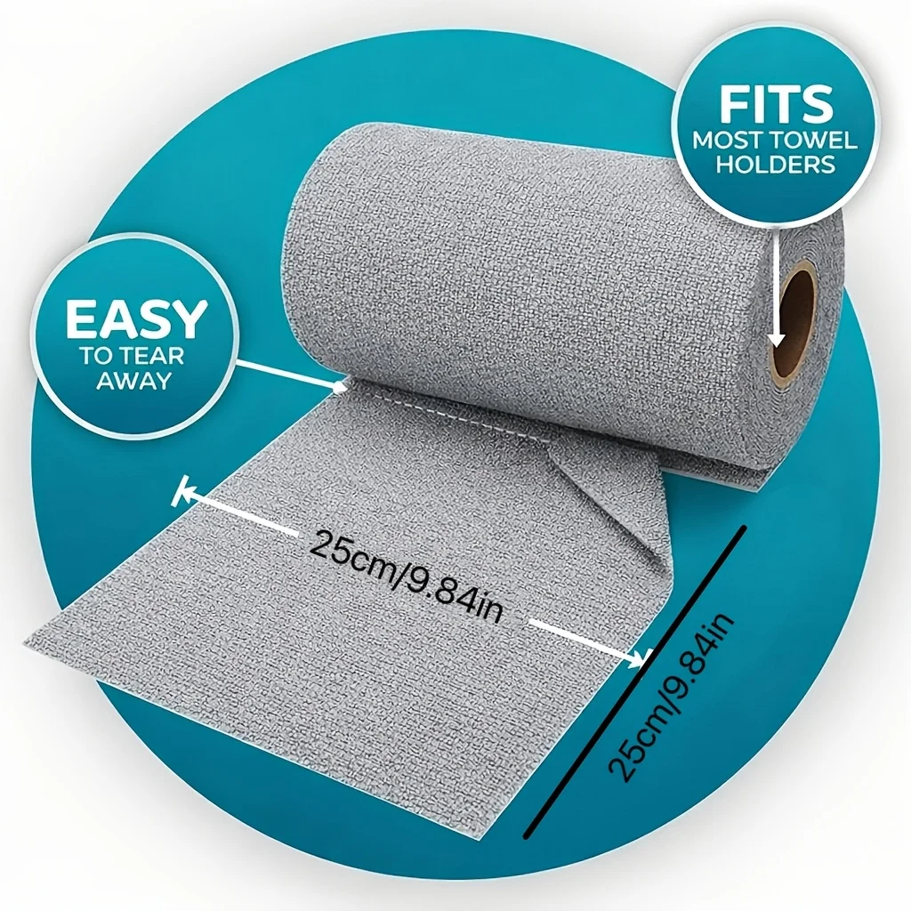 50-Pack Thickened Microfiber Cleaning Cloths, Highly Absorbent, Lint-Free, and Non-Shedding Wipes, Reusable Disposable Towels