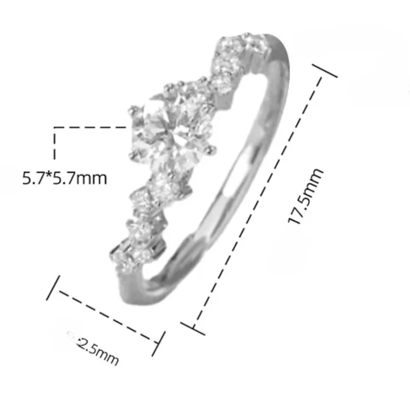 Серебряное кольцо с цветами из циркония открытого размера, корейские Роскошные обручальные кольца для женщин, свадебное кольцо, женская бижутерия, Подарочные Кольца