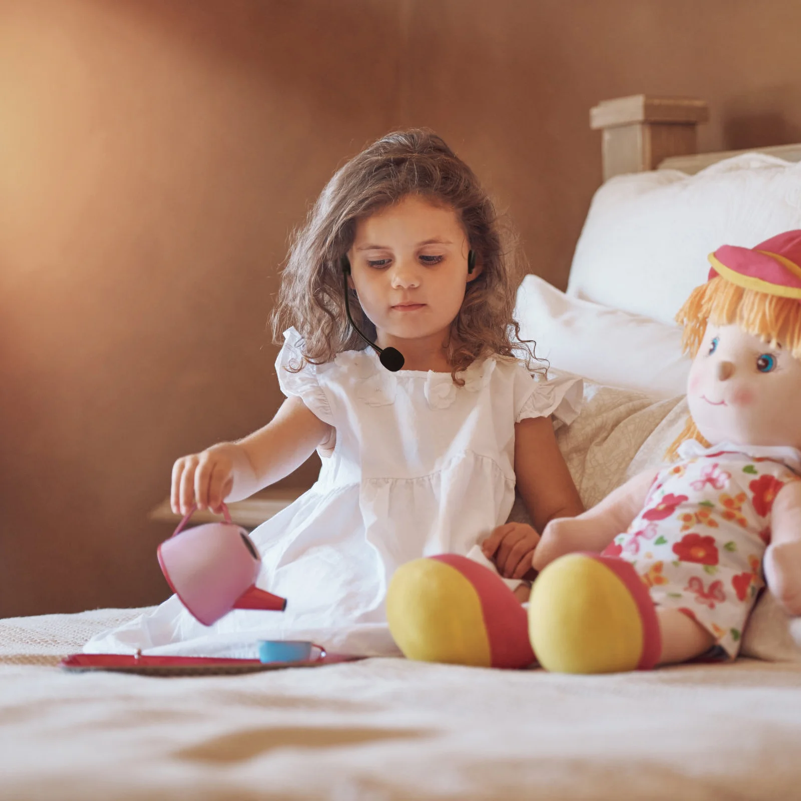 2 pezzi di giocattoli per bambini, accessori per cuffie finte, costume da cantante stella per i più piccoli, accessorio per giochi di finzione dell'orecchio, nero