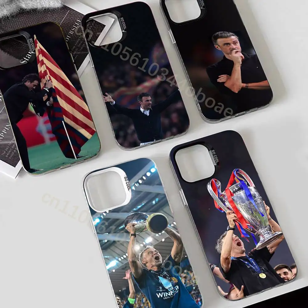 

PSG Coach L-Luis Enrique Phone Case For iPhone 17,16,15,14,13,12,11,Pro,Max,Plus Soft Black Cover