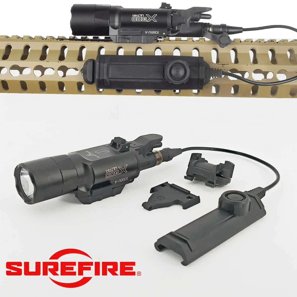 

Tactical Surefire X300 X300U Tactical Flashlight X300 Ultra LED Light With Constant Momentary Remote Dual Function Switch