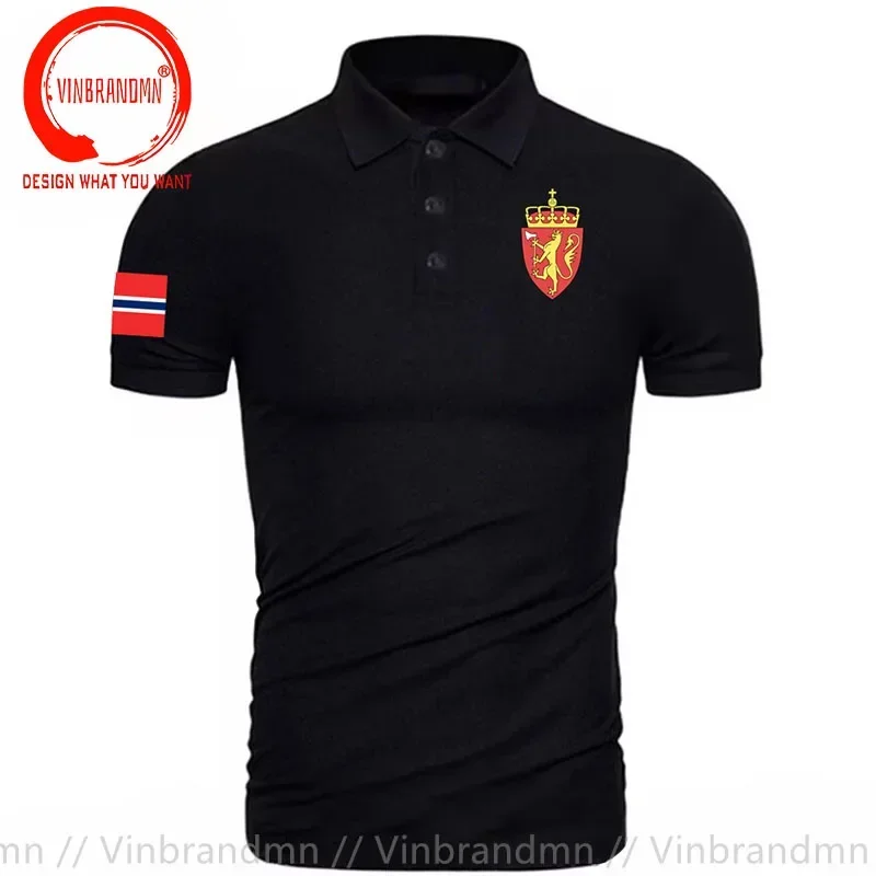 Customize NORWEGIAN NORGE Norway Fire Graphic Polo Shirt Men Cool Coat of Arms Sportswear Men's Fashion Fitness Polo Shirts Boys