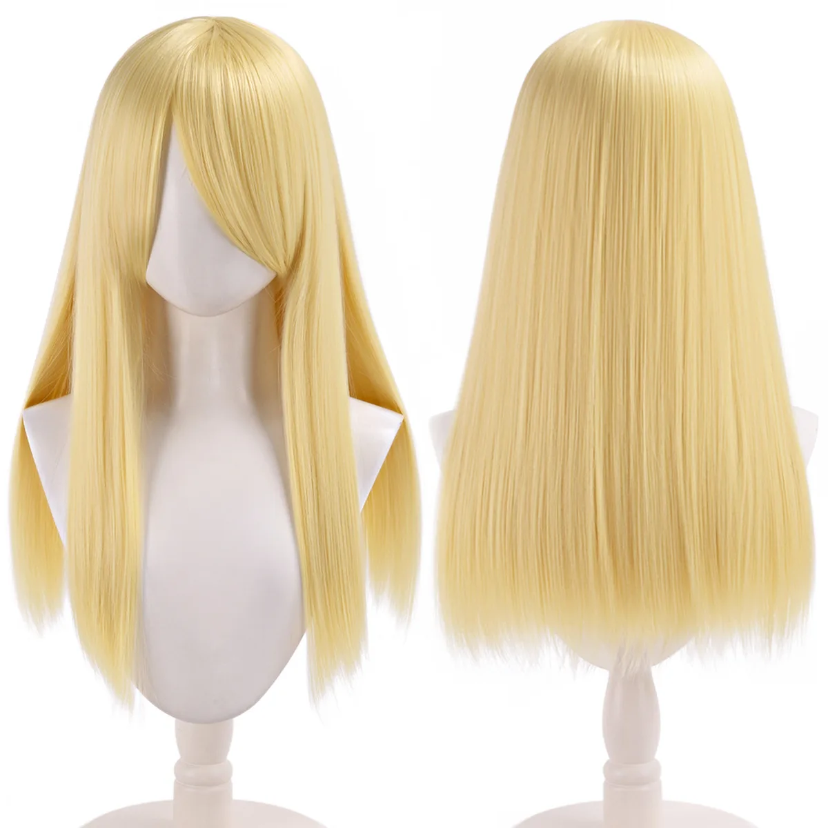 60cm thicken Long Straight Hair Wig Synthetic Female Wig, Suitable For Daily Universal For Halloween Christmas Party synthetic