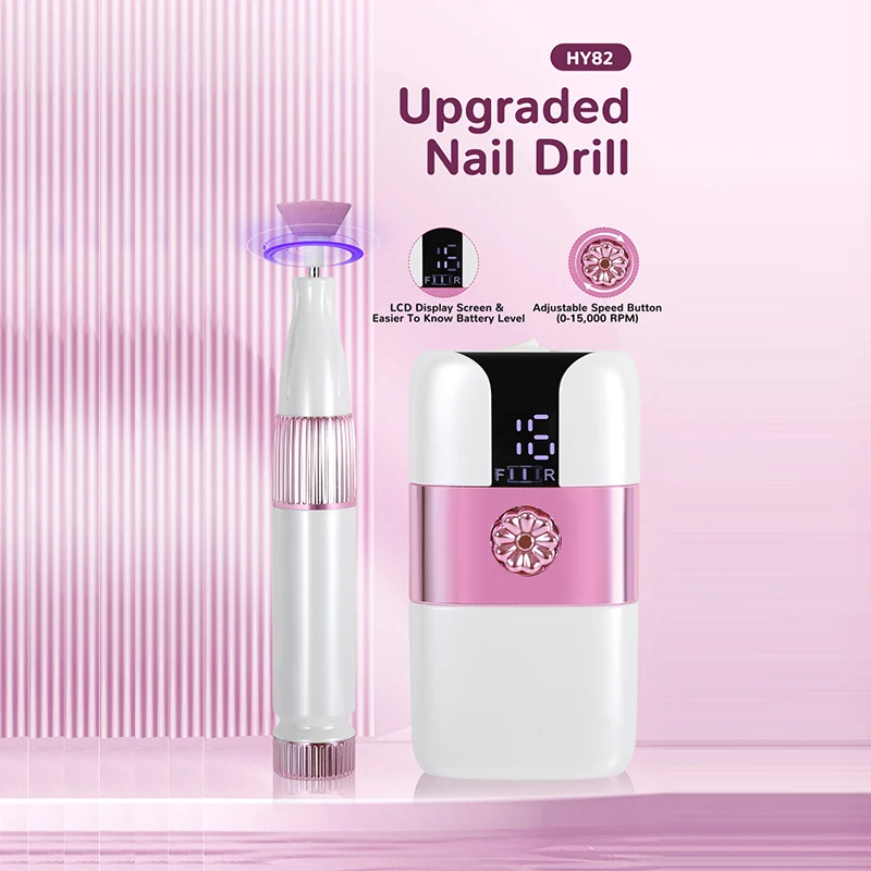 Upgraded Portable Electric Nail Polisher 15000 RPM Nails Grinding Polishing Machine USB Charge Manicure Drill 12 Sanding Heads