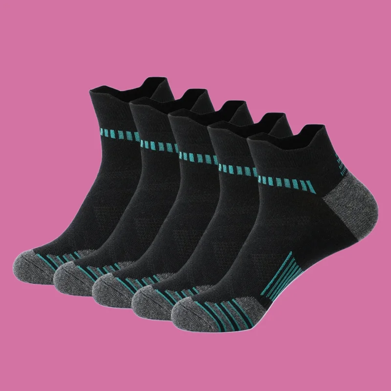 5 Paar Socken schweiß absorbierende Laufsport socken im Freien Atmungsaktive Basketball-Socken mit Fitness-Socken Herren socken für Herren