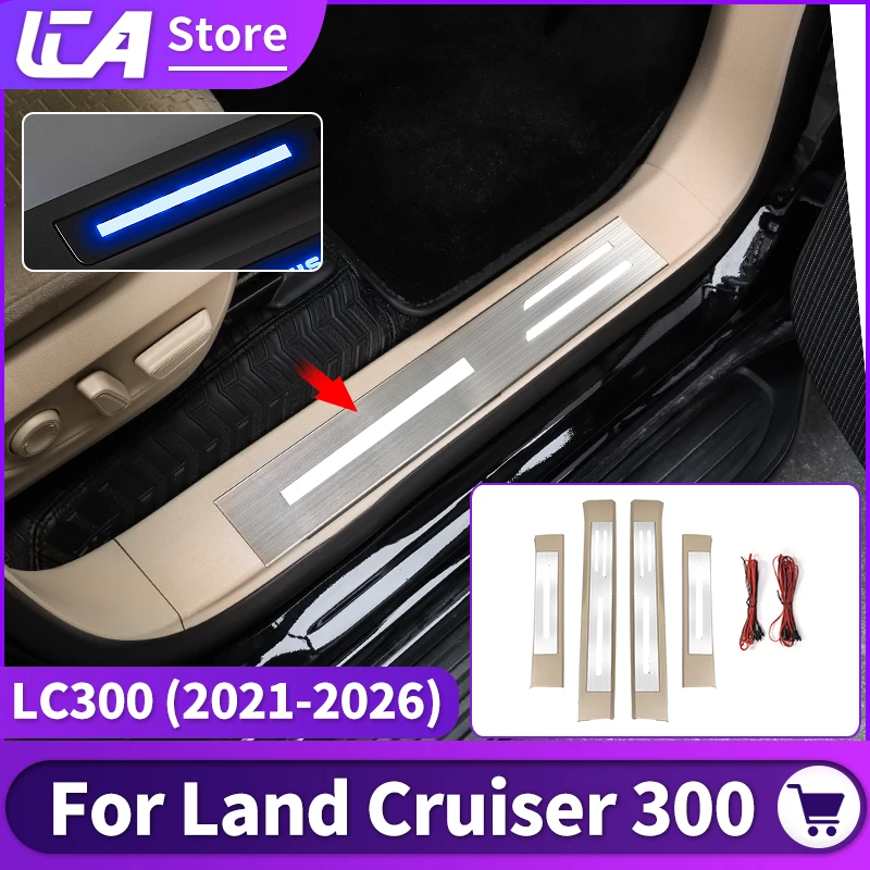 

For 2021-2026 Toyota Land Cruiser 300 LED Door Sill Panel Replacement Part lc300 Interior Modification Accessories Welcome Pedal