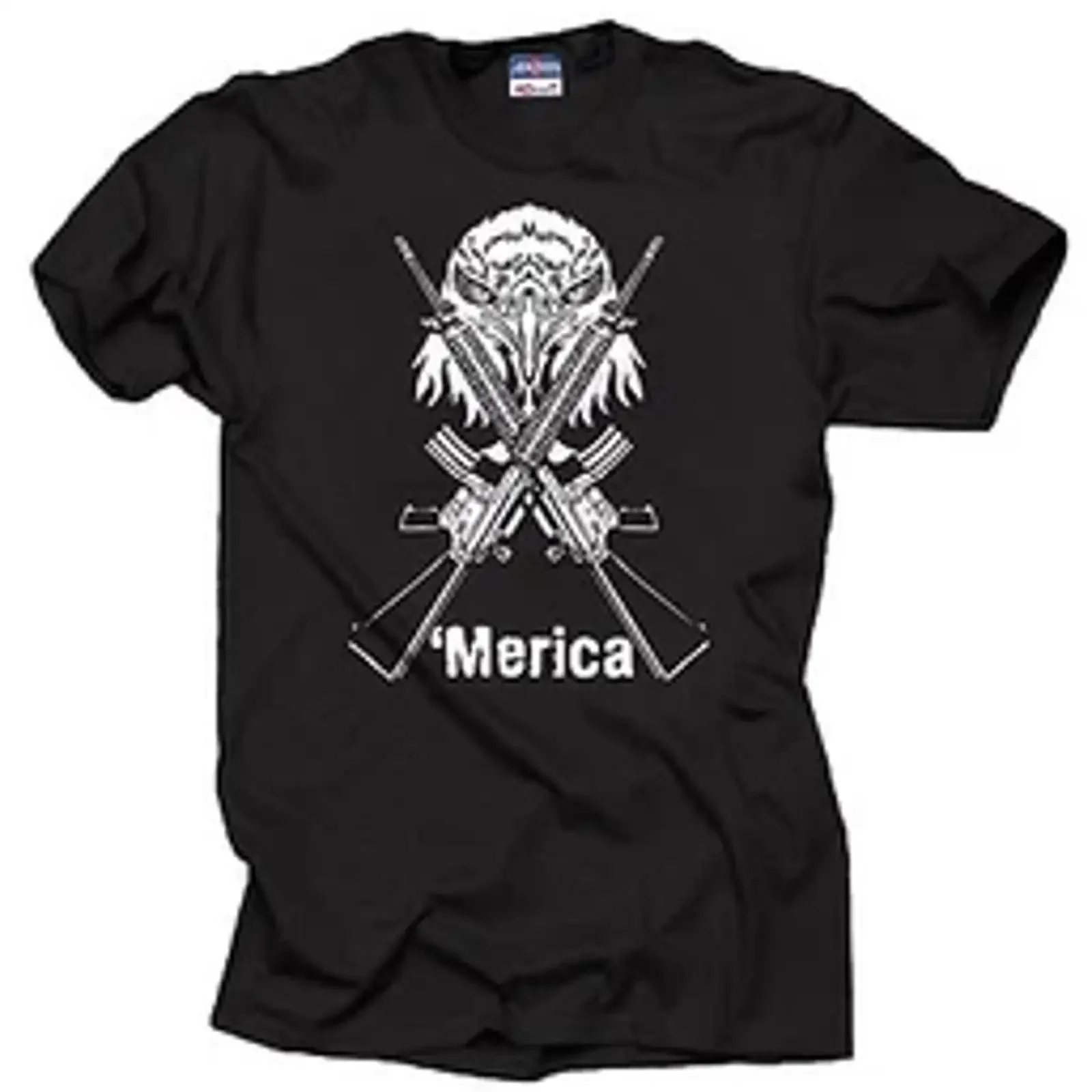 Merica USA Freedom Eagle Crossed Guns Cool Patriotic T shirt vintage Washed Versatile Comfortable Unisex designer clothes
