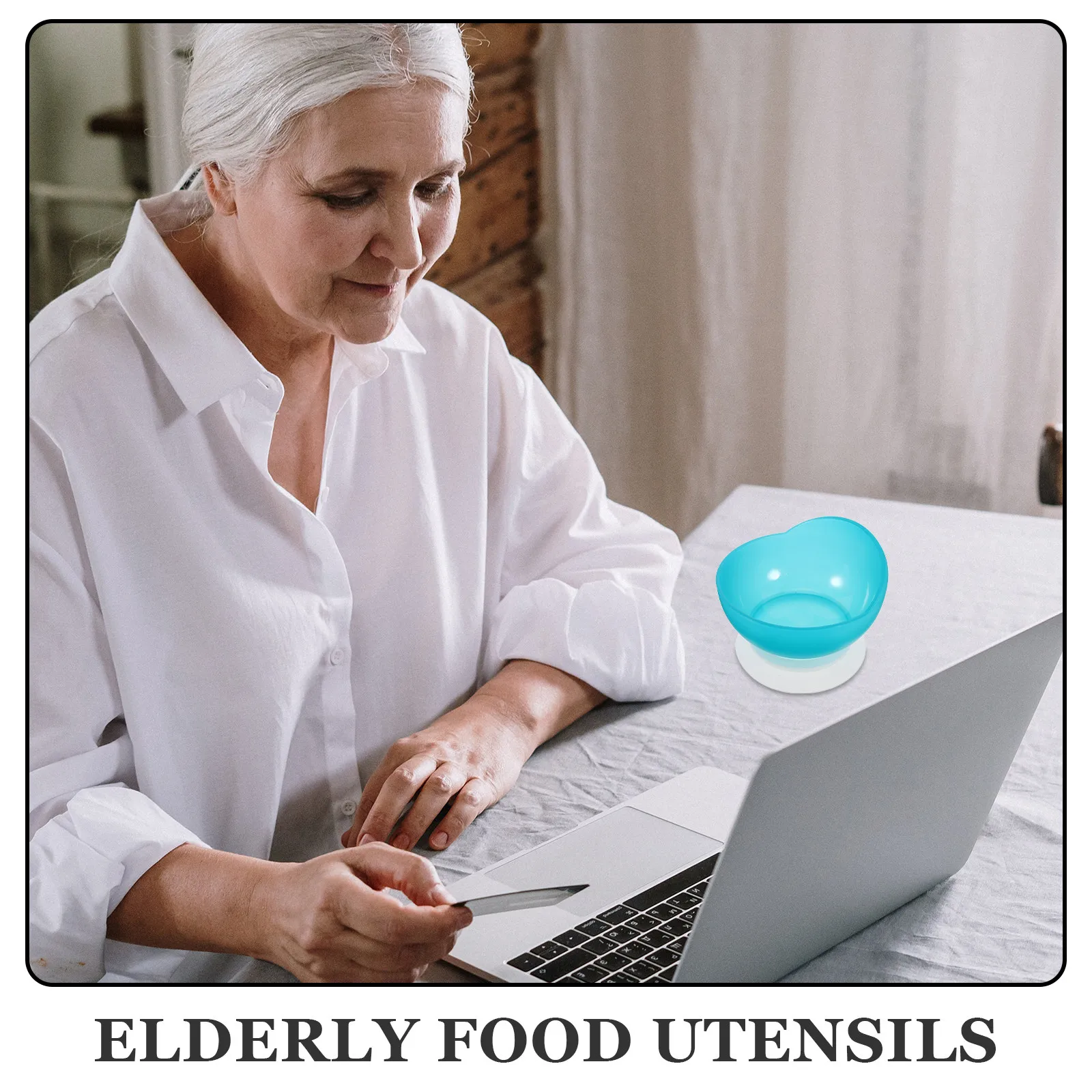 Elder Round Scoop Dish Adaptive Silicone Bowl Spill-Proof Base Elderly Feeding Plate Supportive Self Feeding Dinnerware