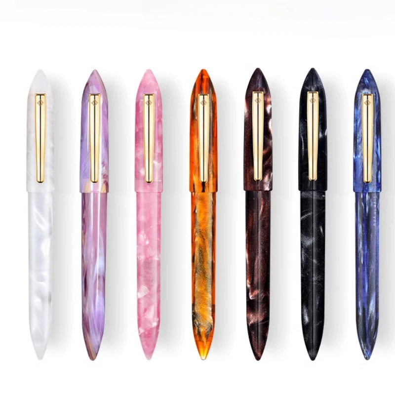 

RIIMOO Acrylic Resin Fountain Pen EF F 0.38MM 0.5MM Nib Writing Smooth Ink Pen for Business Office Graduation Gift Stationery