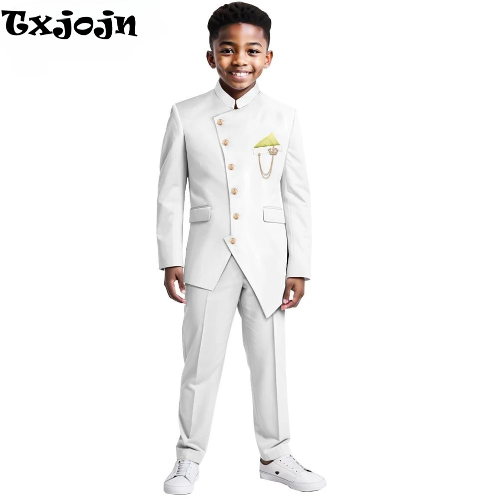 

Txjojn High Quality African Boys Formal Suit Set 2 Pieces Banquet Party Outfit,Classic Smart Kids Tuxedo For Birthday XS-XXL