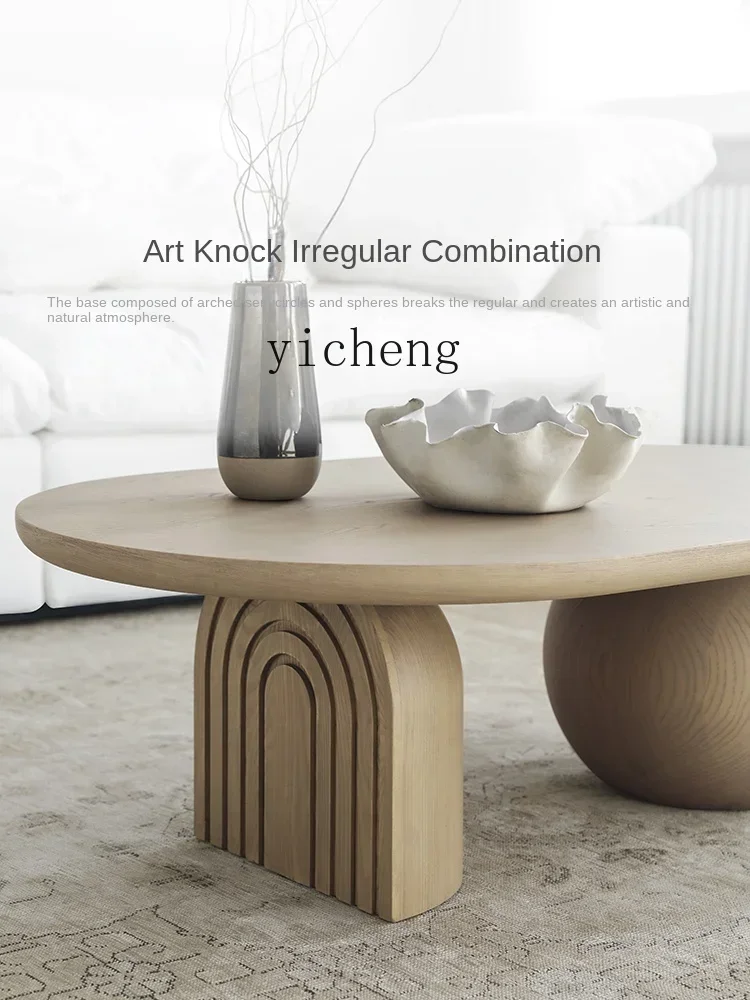 Cream Style Solid Wood Living Room Coffee Table Household Log Small Apartment Style Tea Making Tablex28