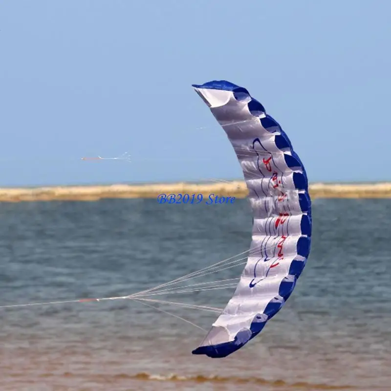 Q0KB 55 Hiện tại Surfing Stunt Stunt Diều mềm cho trẻ dễ dàng bay cho W/ 2x 30M String Winder Tương tác Bãi biển Bãi biển G