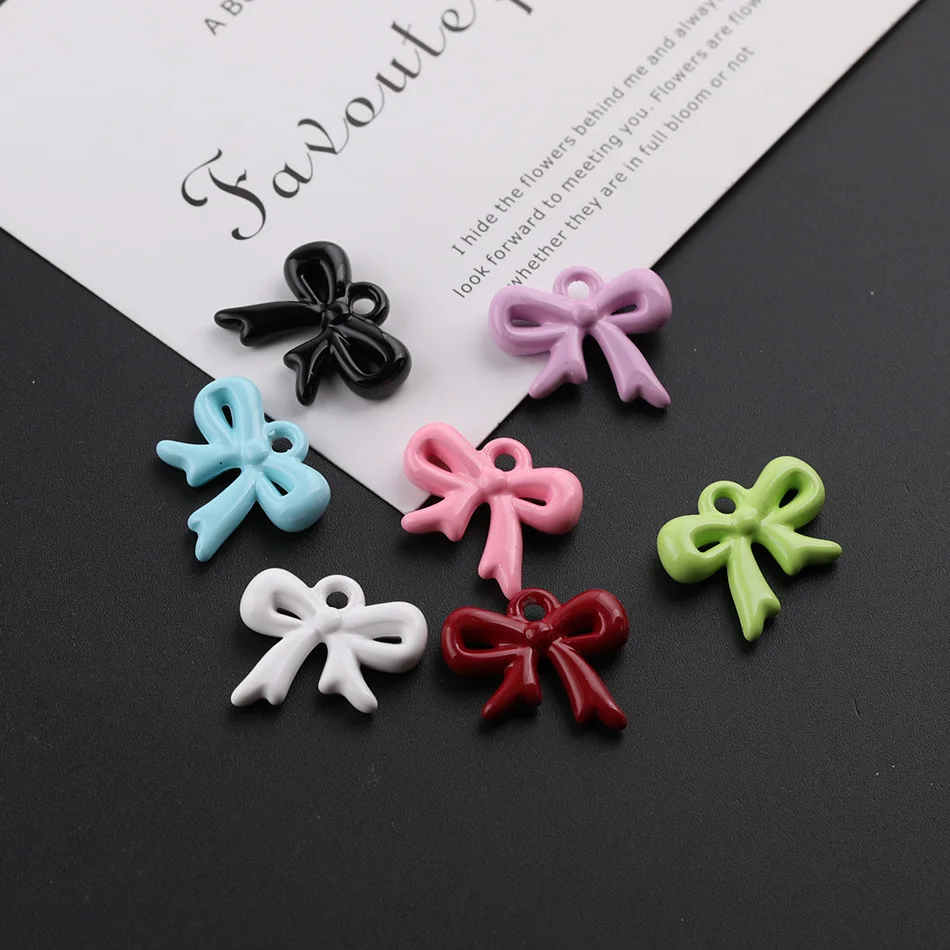 

30 шт. разноцветных ленточных бантиков из акрила для рукоделия, материалы для изготовления бусин и цепочек для телефонов