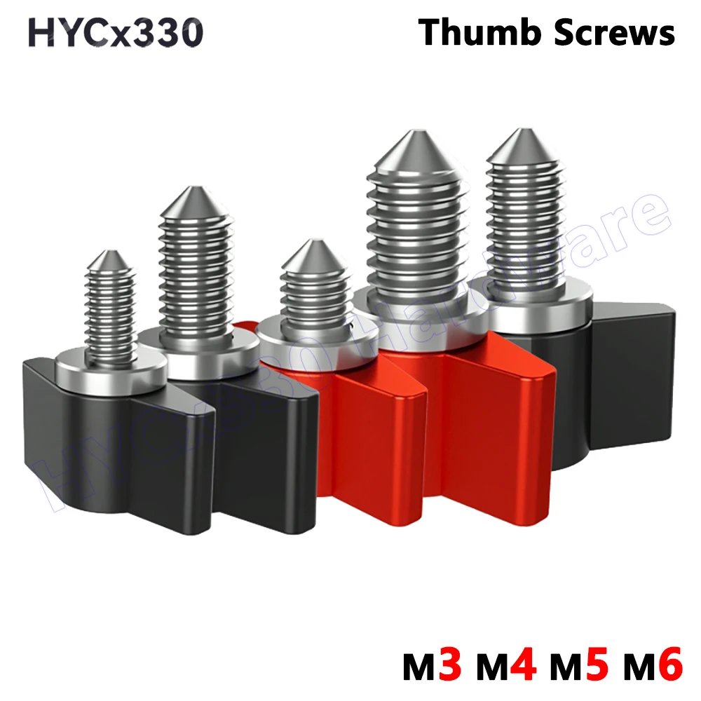 1PCS Thumb Screws M3 M4 M5 M6, Aluminum Alloy T Shape Screws, Adjustable Handle Knob Tighten Screw for DSLR SLR Rail Rod Slider