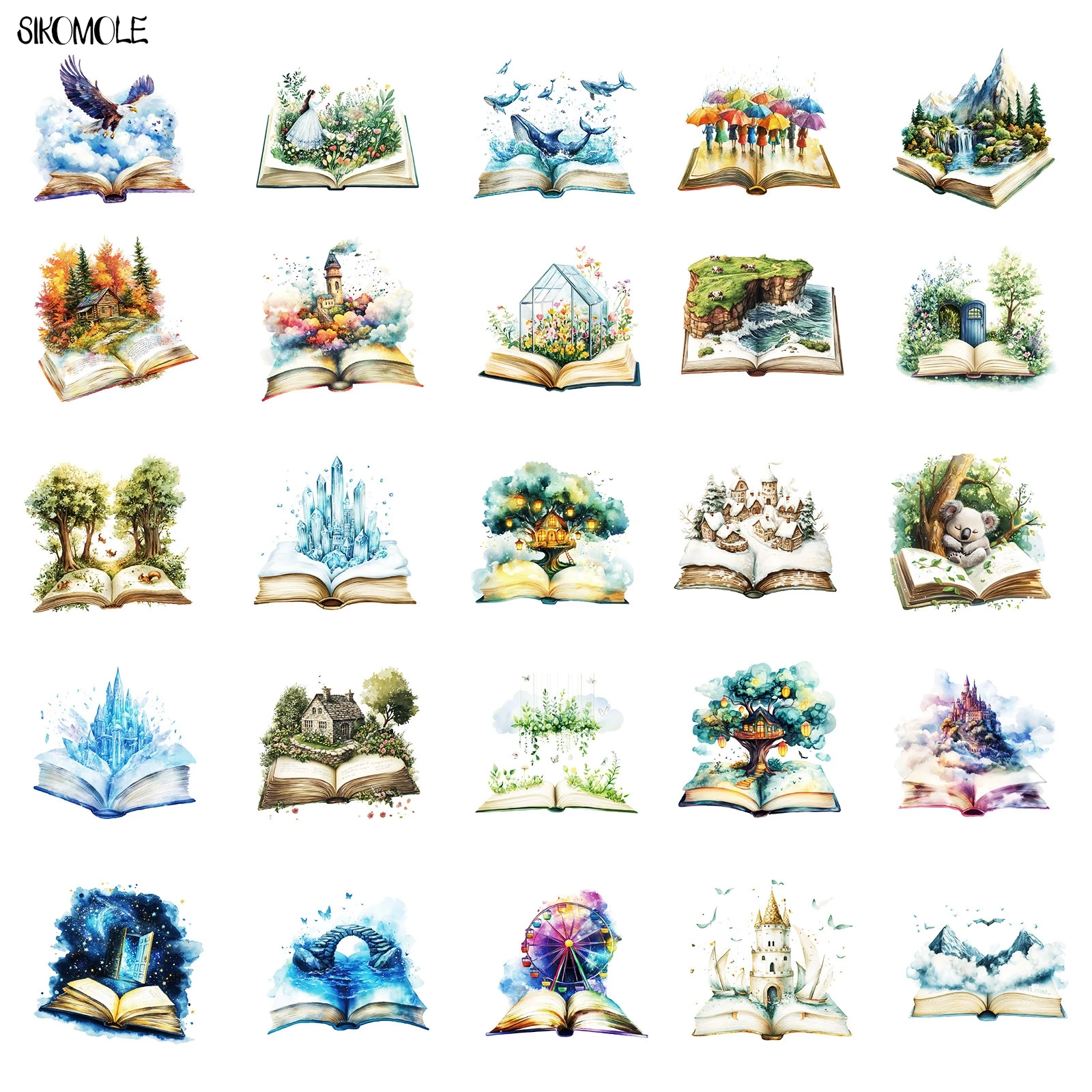 10/30/50PCS De Boswereld In Het Boek PVC Stickers Esthetische Kunst DIY Decoratie Speelgoed Kid reisbagage Graffiti Sticker Pack