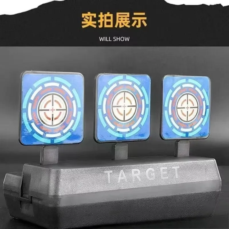 Durable Plastic Auto‑Reset Hobby Practice Target, 3 Target Plates Game Prop for Home Leisure Entertainment