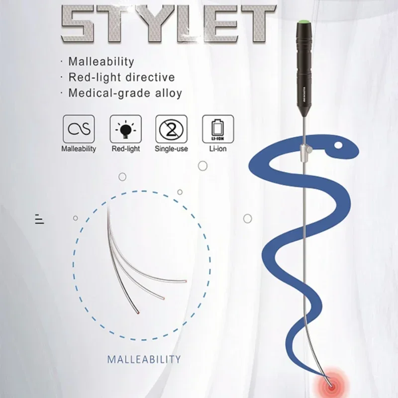 BD-LS Endotracheal Laryngoscope Intubation Red Light Stylet