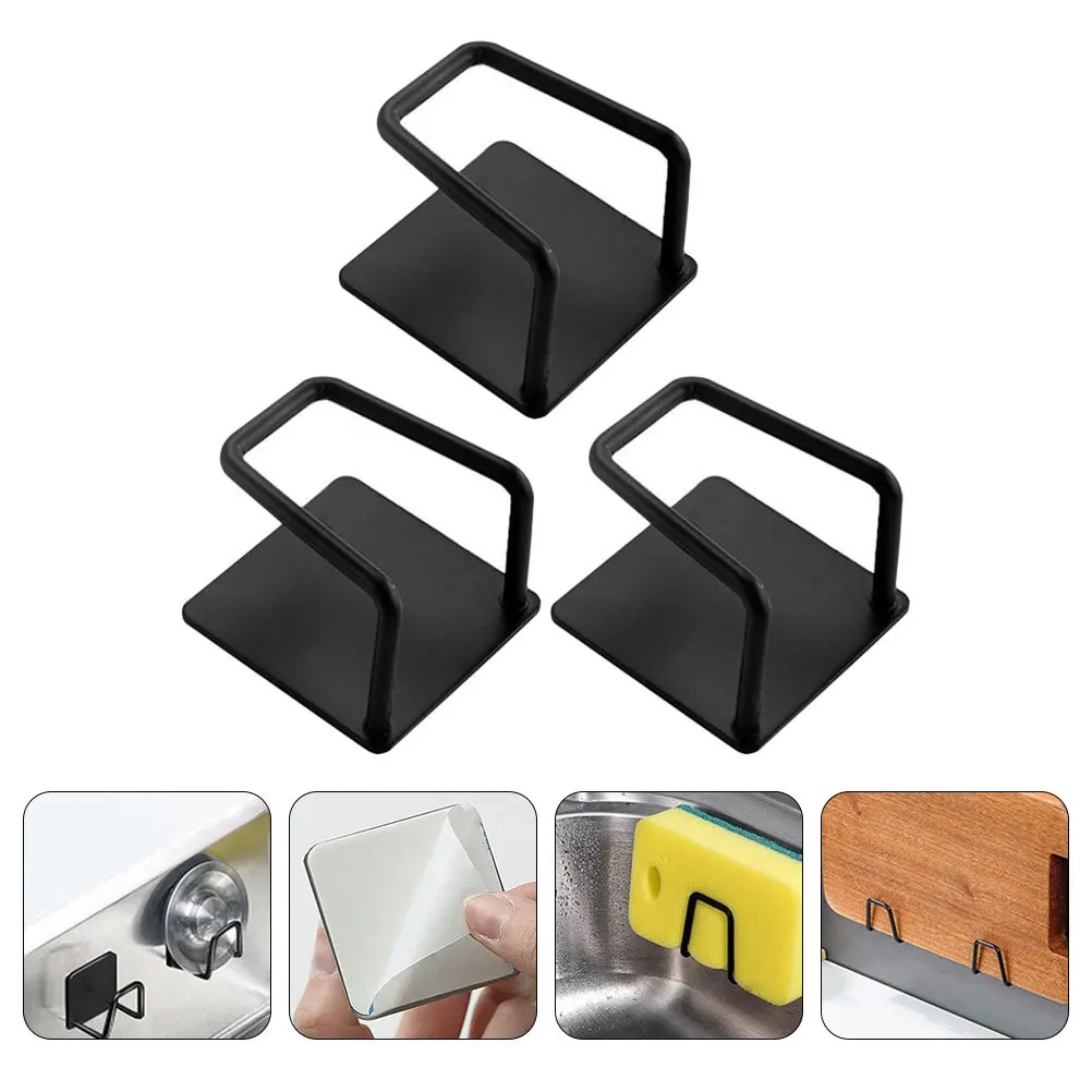 

3Pcs Wall Mount Stainless Steel Sink Storage Rack Adjustable Draining Holder for Kitchen Wall Mount Sponge Rack