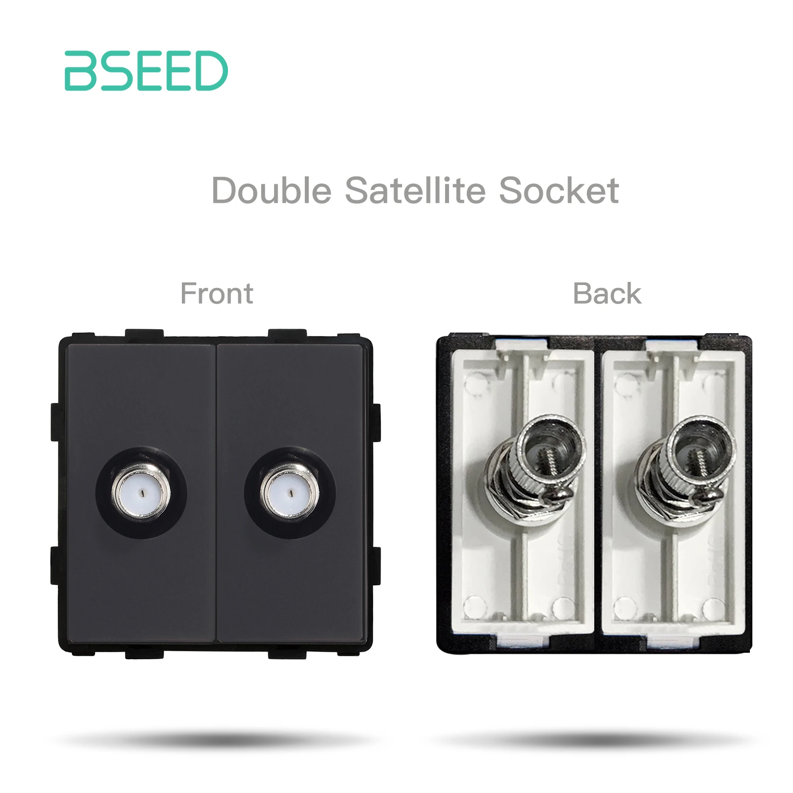 BSEED EU Wandglasplatte mit doppelter Internet-Buchse CAT5 RJ45 ST TV USB-Funktion Teile Steckdose DIY freie Kombination