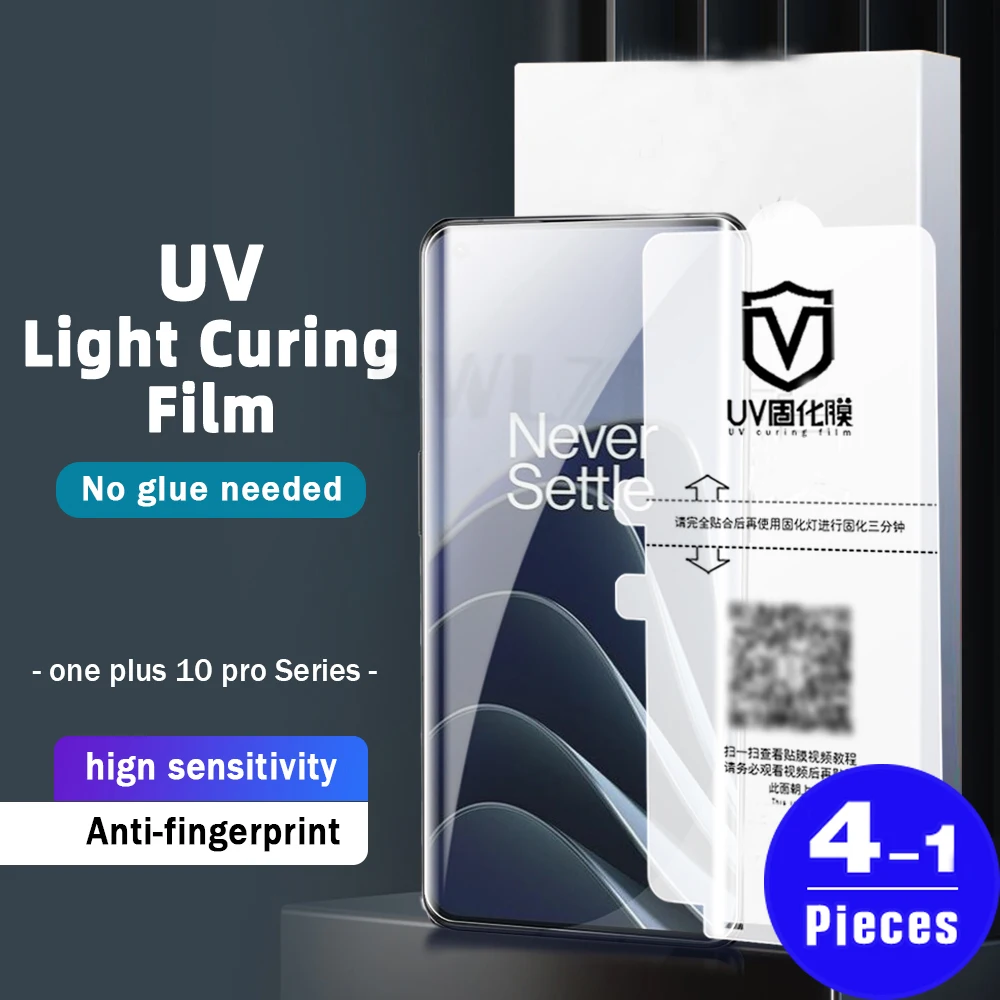 1-4Pcs 9D UV light curing film for oneplus 11 10 pro ACE 2 protective film for oneplus 9 8 7 7T Not Glass phone screen protector