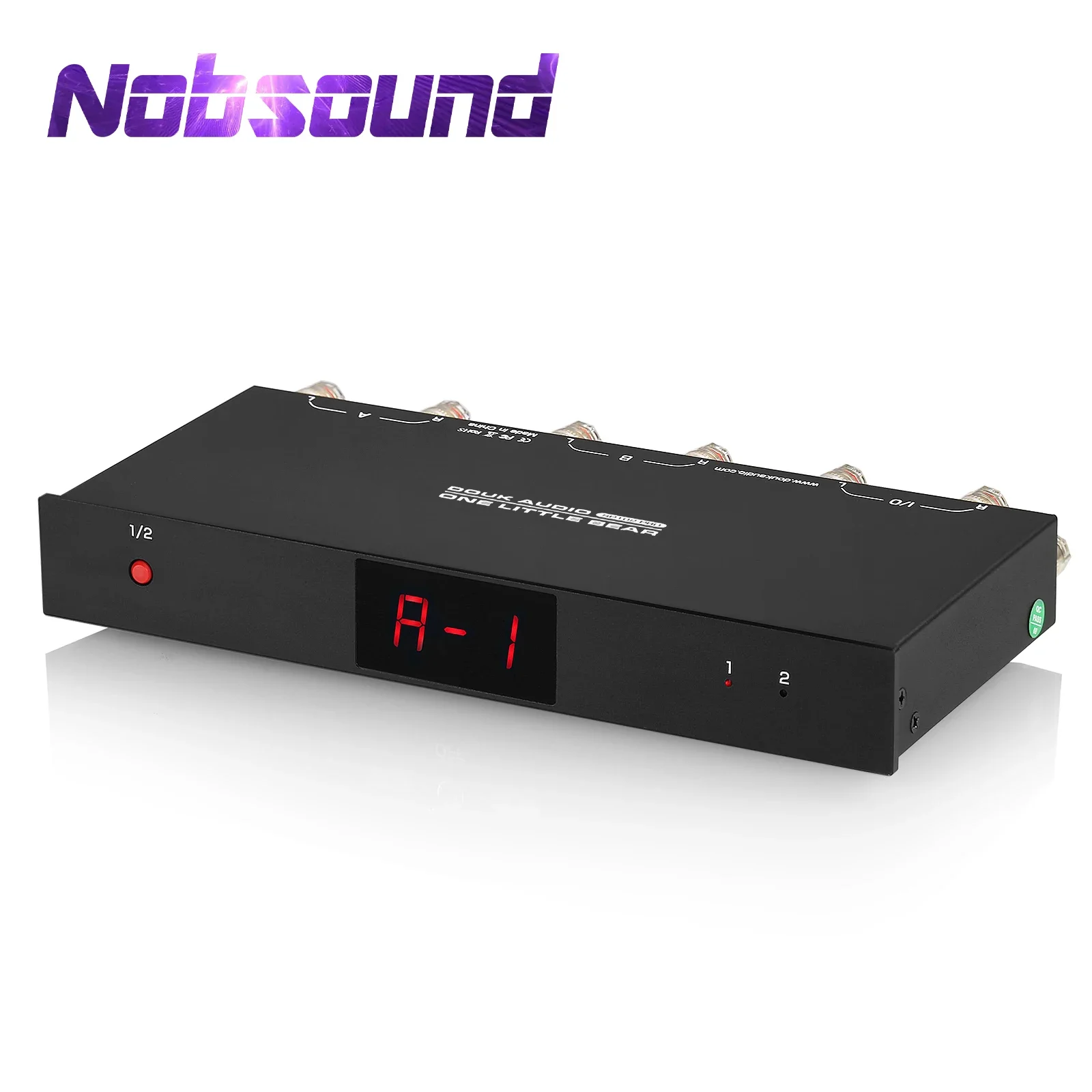 Nobsound SP102 PRO 2(1)-IN-1(2)-OUT Amplifier / Speaker Audio Splitter / Switcher Passive Selector LED Display w/Remote