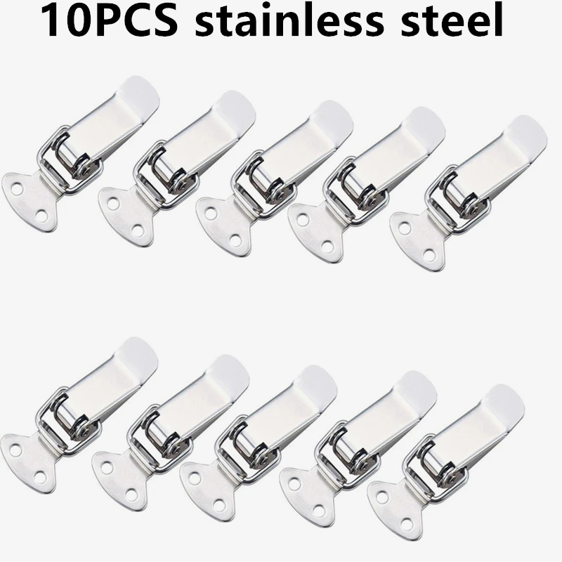 10PC serrature per armadietti a molla chiusura a scatto attiva/disattiva 46*21mm Hasps in ferro per porte scorrevoli ferramenta per mobili per finestre