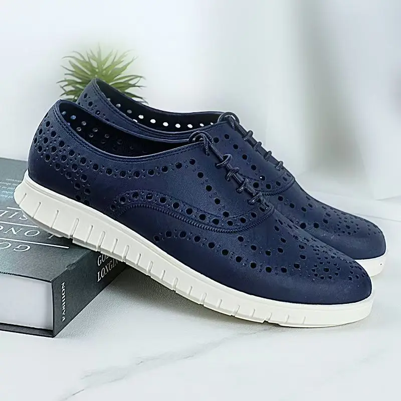Man\'s Summer New Baotou Hollow Out Sandals Soft Sole Non-Slip Anti Odor Lace Up Waterproof Casual Board Shoes Wading Shoes