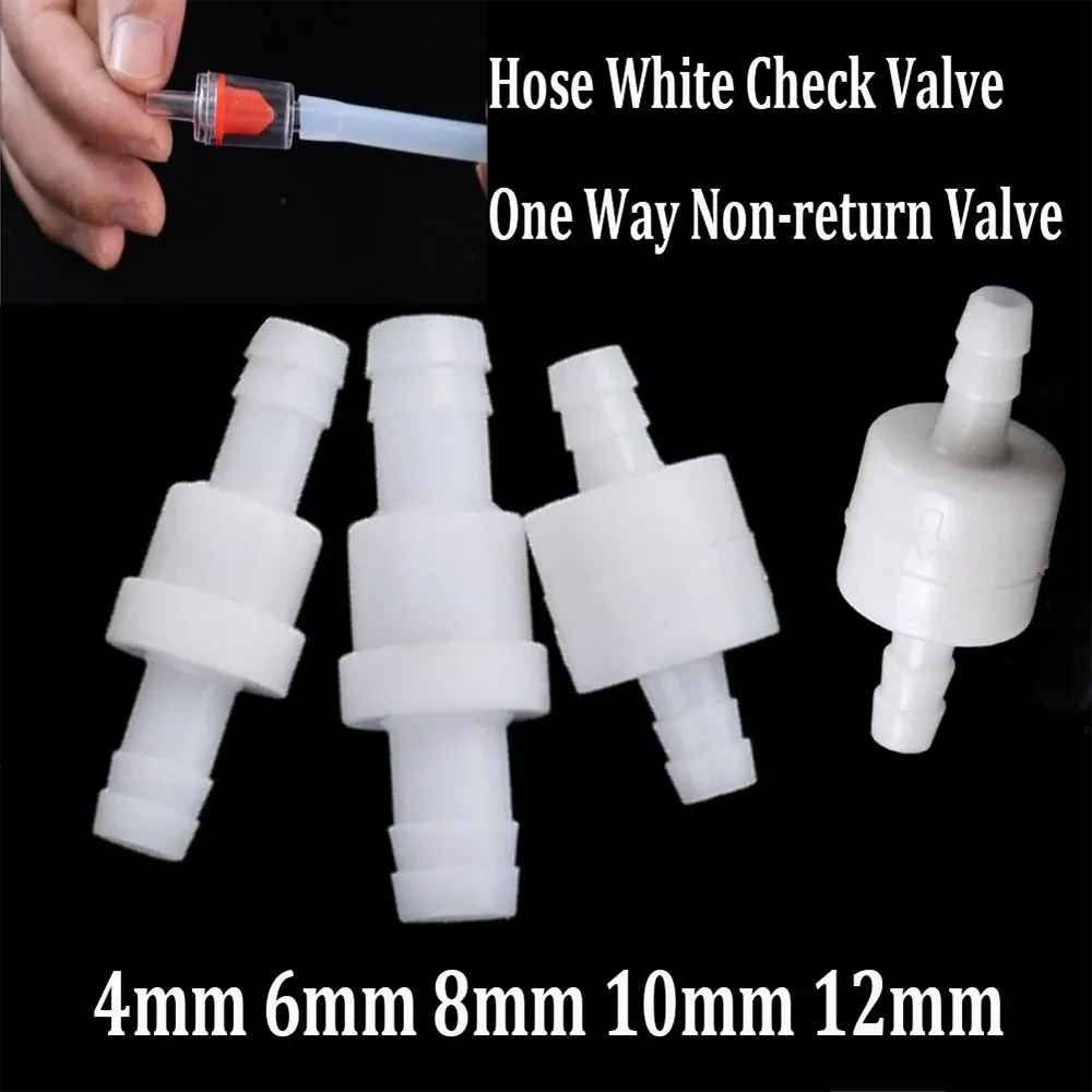 2Pcs 4/6/8/10/12mm Plastic One-Way Non-Return Fluids Check Valve For Fuel Gas Liquid Home Improvement Parts