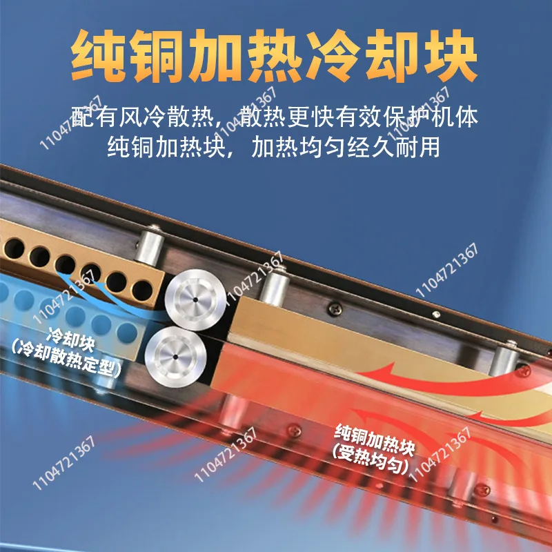 900 Low Price Stainless Steel Continuous Band Sealer Food Liquid Packing Plastic Bag Seal Vertical Sealing Machine