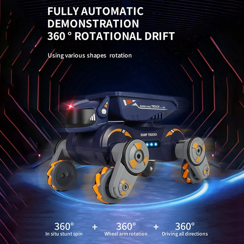 Remote Control Spray Car 2.4Ghz 360° Rotating Gesture Sensor Electric Robot Dog+Lights Music Gifts For Boys Girls