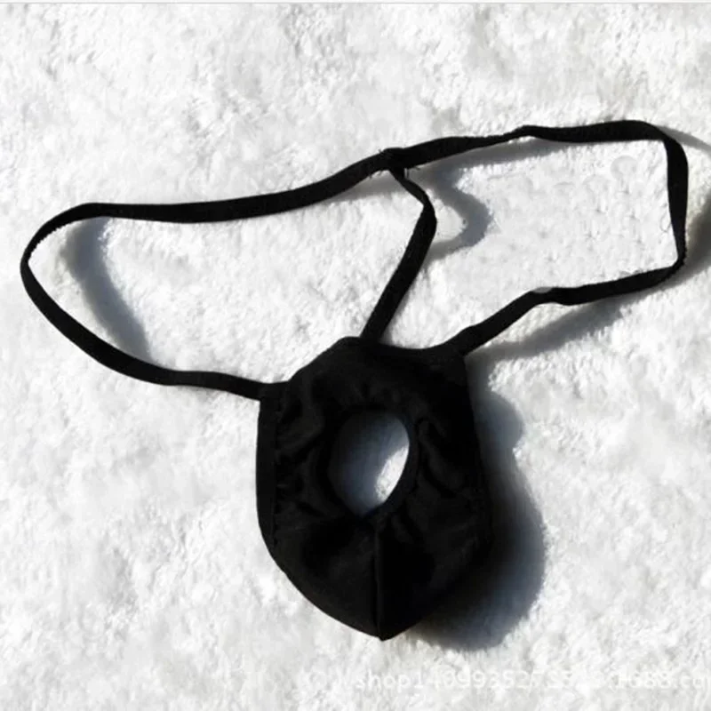 New Men Sexy Sissy Ultra Thin Hollow Lingerie String Thong With Hole T-Back Sexy Underwear Soft Solid Smooth Pouch Male Thongs