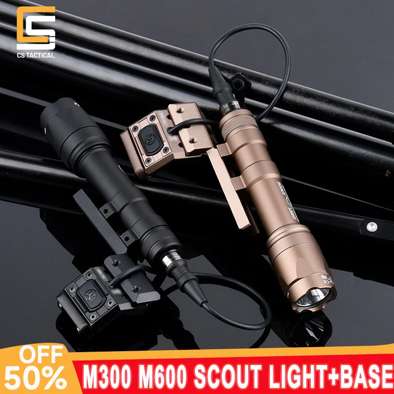 

Surefir SF M300A M600C Tactical Flashlight White LED Scout Light Offset Base ModButton Switch Hunting Airsoft Weapon Accessories