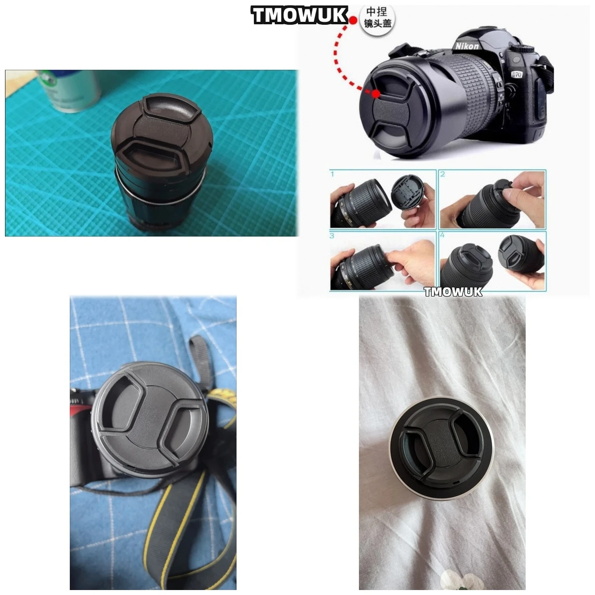 

For PENTAX KP K-5 IIs Q7 Ist DL K-3 Mark III K-x ME Super K-70 Camera Lens Cap Protective Cover Center Pinch Snap-on 49mm 52 55