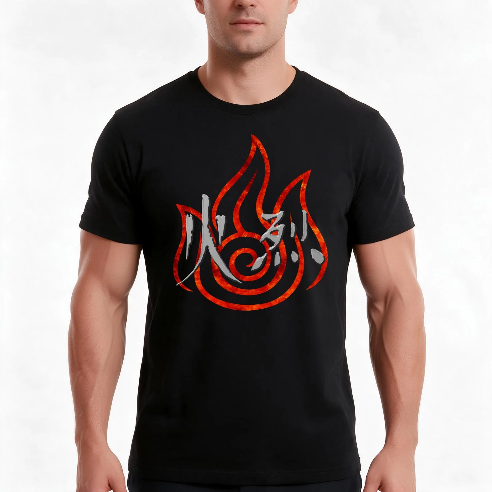Firebending T-Shirt Summer Casual Cotton Tee Oversized Streetwear Tops Vintage Graphic Print Loose Fit Short Sleeve