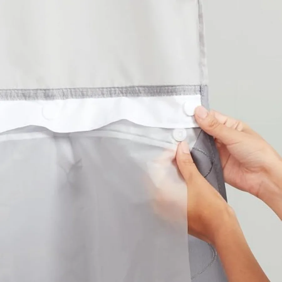 

® It's A Snap!® PEVA Snap-In Shower Curtain Liner, Water-Repellant, Easy Install, Color