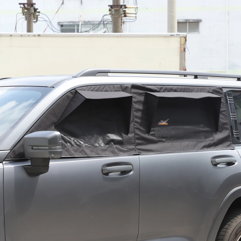 ل 2024 + هافال H9 نافذة الباب الخلفي الغطاء الواقي نافذة السيارة الخلفية التهوية مكافحة البعوض صافي اكسسوارات اكسسوارات السيارات #4