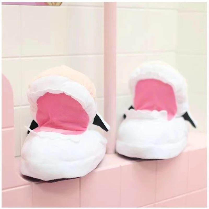 2023 mucche pantofole di peluche Move bocca aperta inverno caldo casa scarpe di cotone pantofole animali Kawaii carino divertente cartone animato